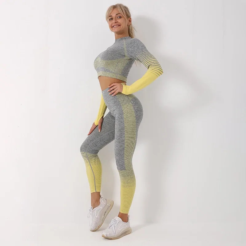 RadianceFlow Seamless Ombre Yoga Set