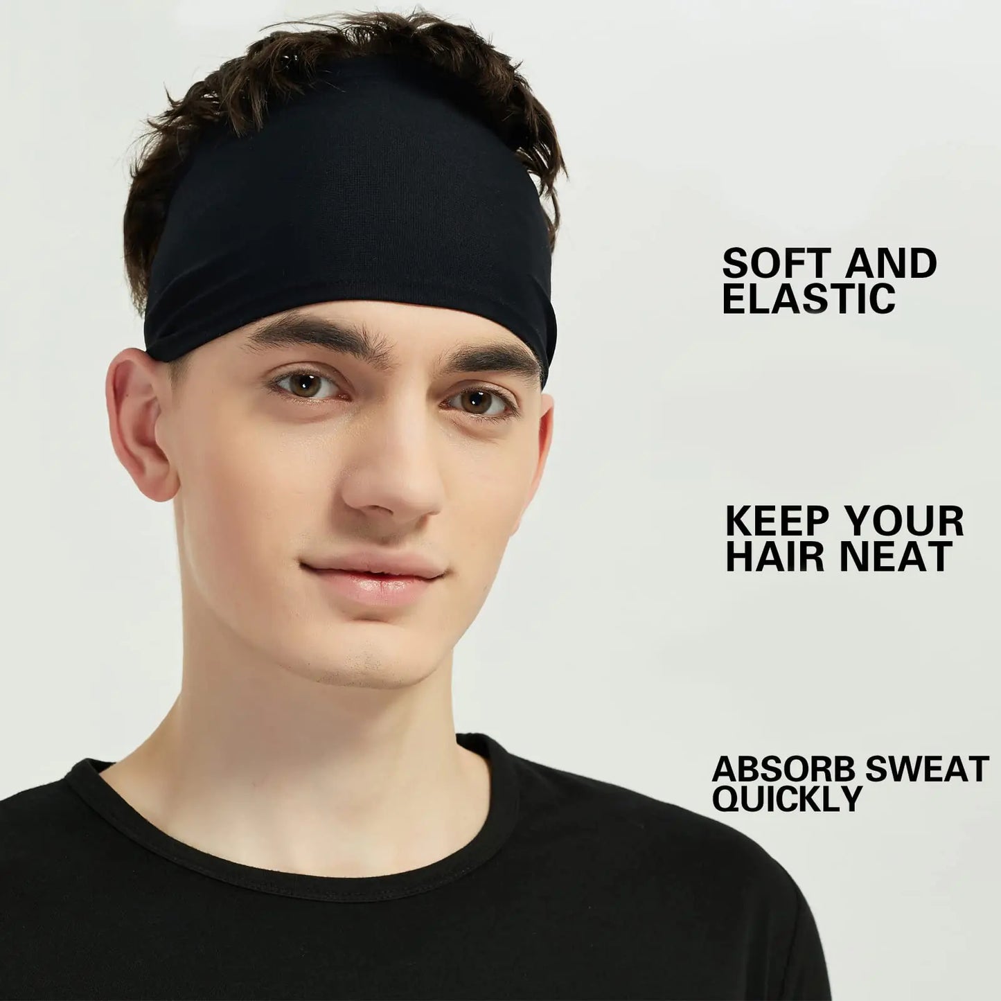 5-Pack Moisture-Wicking Sports Headbands