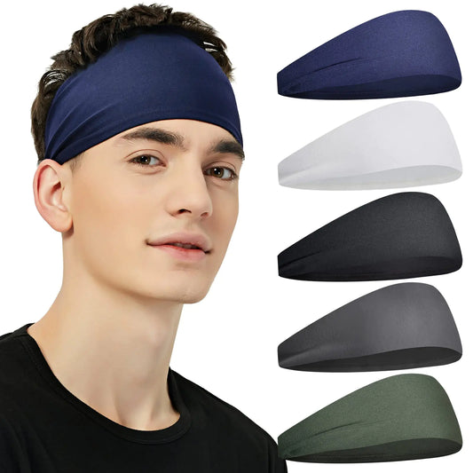 5-Pack Moisture-Wicking Sports Headbands