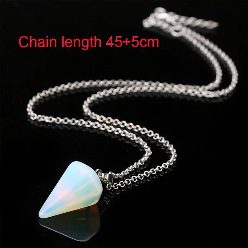 EternaGlow Natural Stone Pendant Necklace