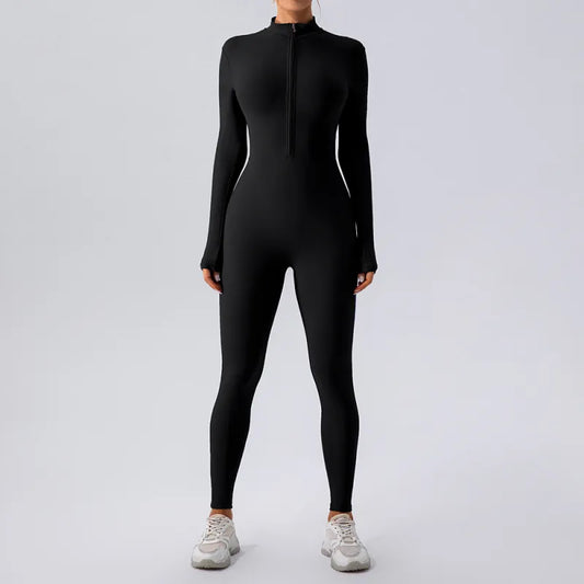 High Flex Zipper Yoga Jumpsuit