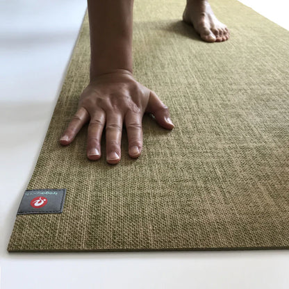 Tapis de yoga écologique en lin avec base en caoutchouc naturel