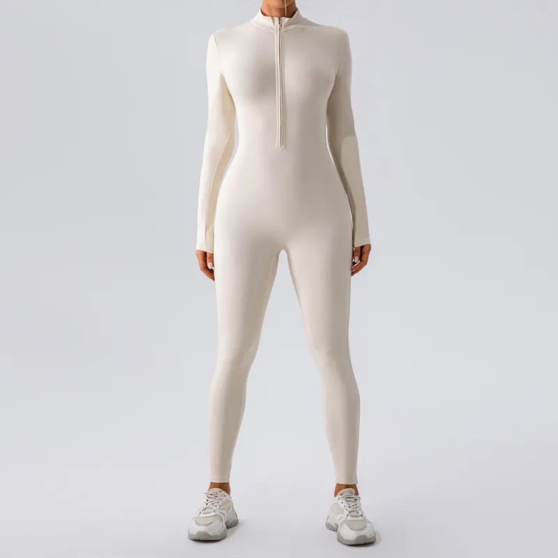 High Flex Zipper Yoga Jumpsuit